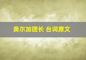 奥尔加团长 台词原文